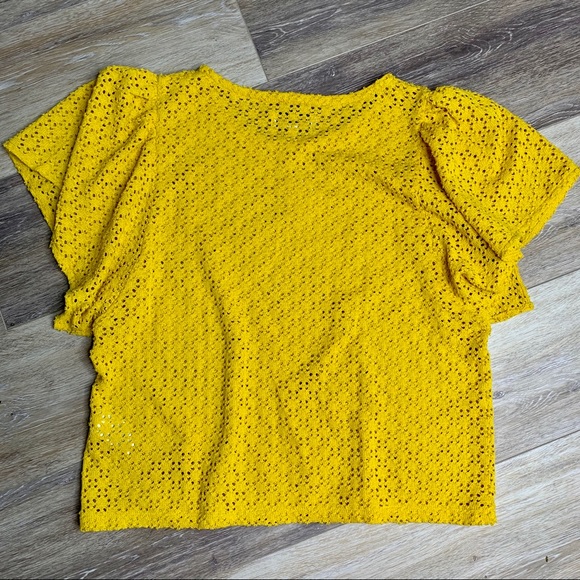 Madewell Texture&Thread Eyelet Flutter Sleeve Top - Picture 8 of 8